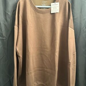 Women's Brown Crew Neck Sweater